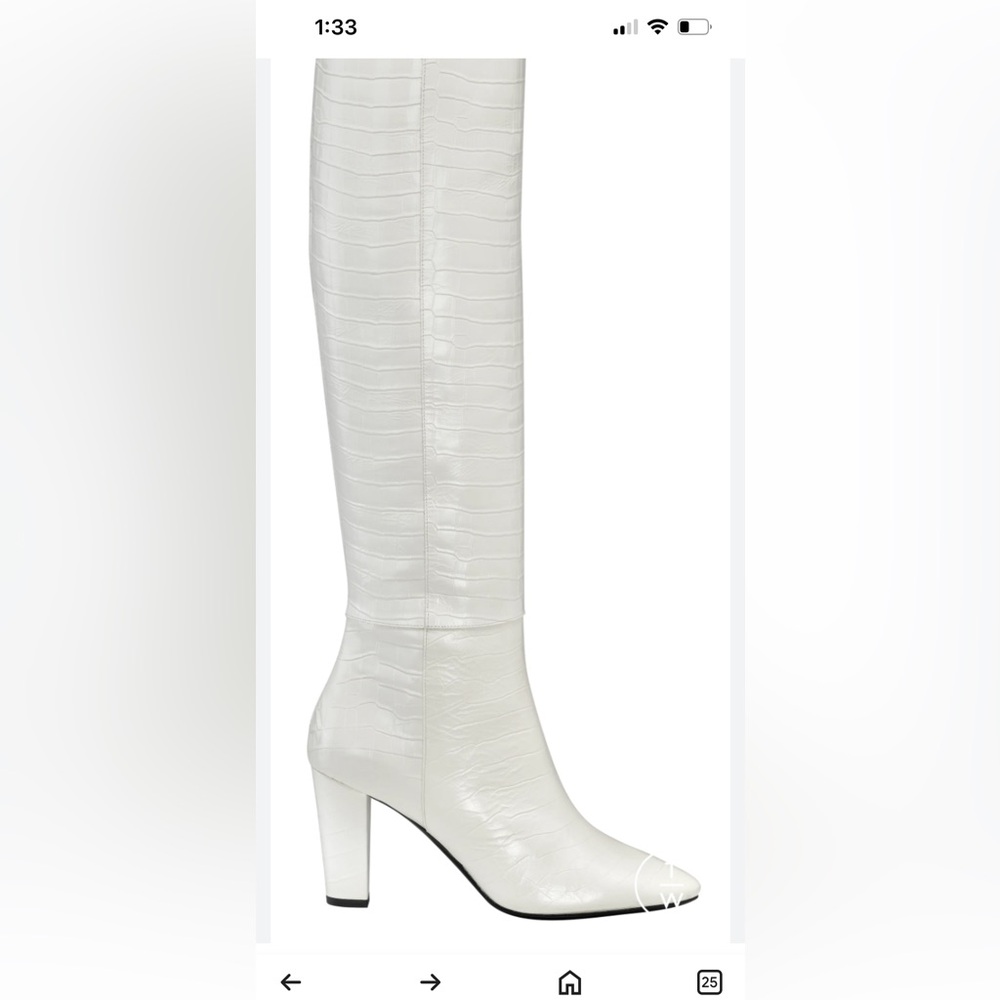 New Longchamp Elegant White Knee-High Women's Boots (38)